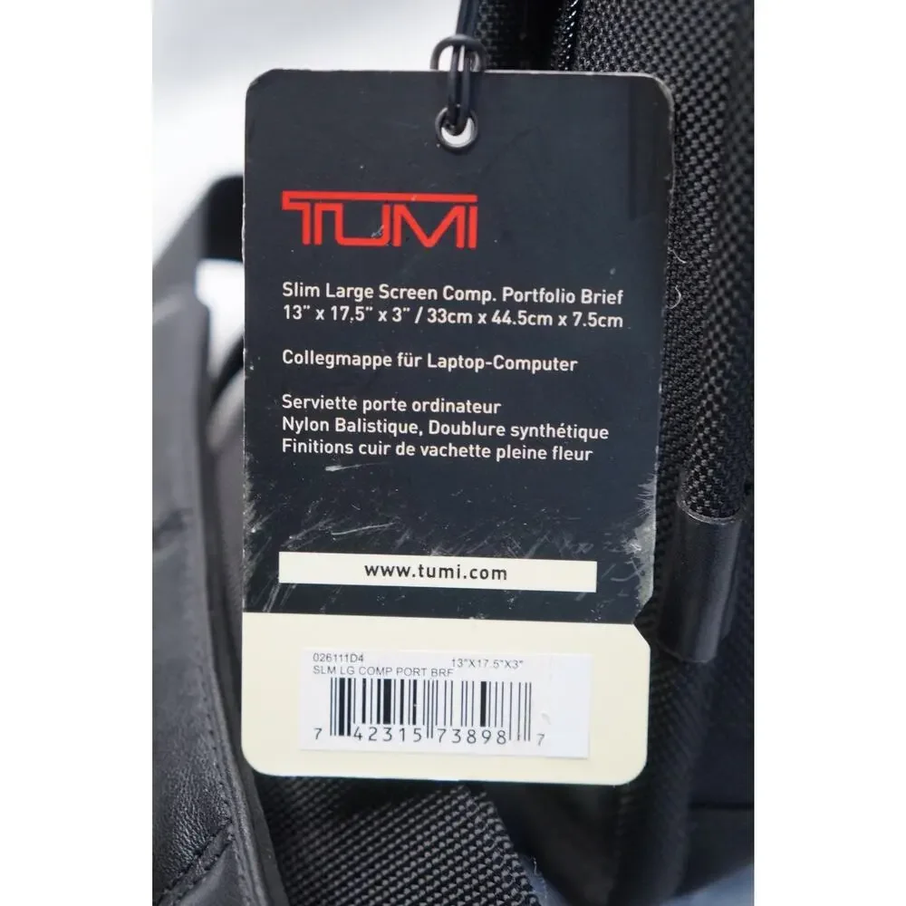 NWT! Tumi Black Slim Large screen Business Bag Portfolio Breif